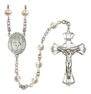 Silver-Plated 6mm Guardian Angel/Dance Rosary