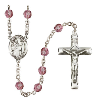 Silver-Plated 6mm Saint Augustine  Engraved Catholic Rosaries