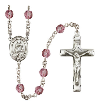 Silver-Plated 6mm Saint Daniel  Engraved Catholic Rosaries