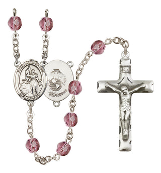 Silver-Plated 6mm Saint Joan of Arc / Marines Rosary
