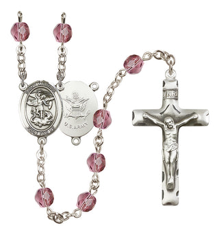 Silver-Plated 6mm Saint Michael / Army Rosary