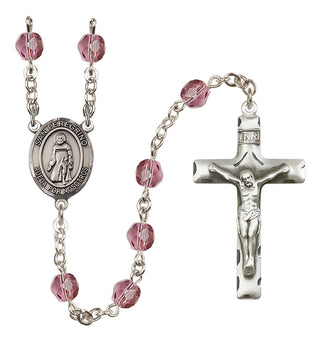 Silver-Plated 6mm San Peregrino  Engraved Catholic Rosaries