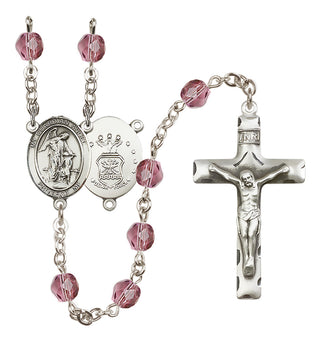 Silver-Plated 6mm Guardian Angel / Air Force Rosary