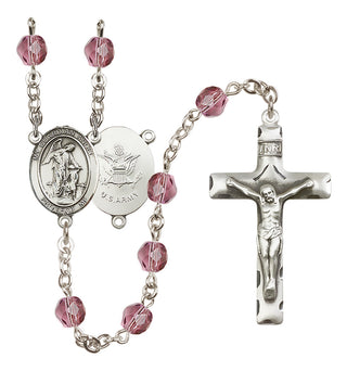 Silver-Plated 6mm Guardian Angel / Army Rosary