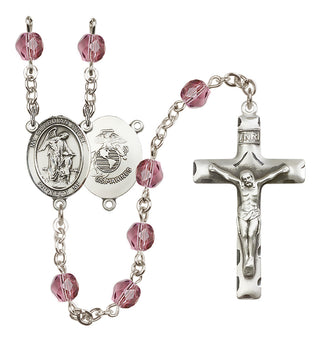 Silver-Plated 6mm Guardian Angel / Marine Corp Rosary