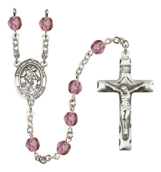 Silver-Plated 6mm Angel de la Guardia  Engraved Catholic Rosaries