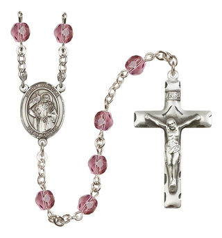 Silver-Plated 6mm Saint Ursula  Engraved Catholic Rosaries