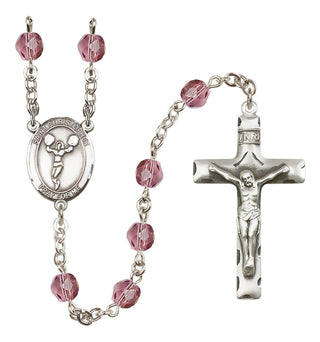 Silver-Plated 6mm Saint Christopher/Cheerleading  Engraved Catholic Rosaries