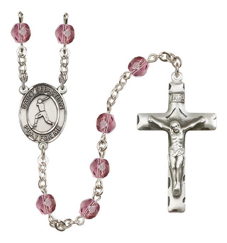 Silver-Plated 6mm Saint Sebastian/Baseball Rosary