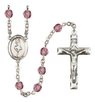 Silver-Plated 6mm Saint Sebastian/Dance Rosary