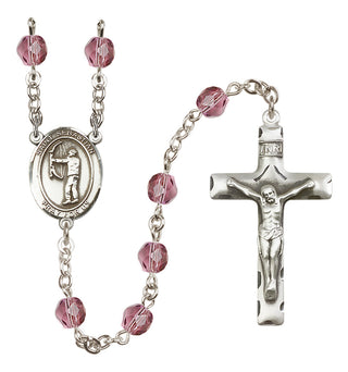Silver-Plated 6mm Saint Sebastian / Archery Rosary