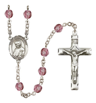 Silver-Plated 6mm Saint John Neumann  Engraved Catholic Rosaries