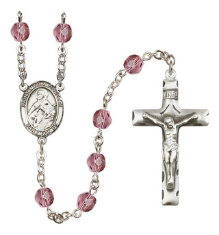 Silver-Plated 6mm Saint Maria Goretti  Engraved Catholic Rosaries