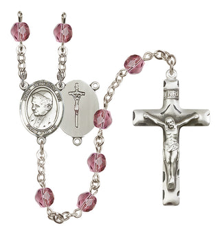 Silver Plated 6mm Fire Polished Pope Emeritace Benedict XVI Rosary in Amethyst