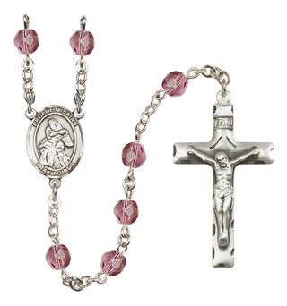 Silver-Plated 6mm Saint Isaiah  Engraved Catholic Rosaries