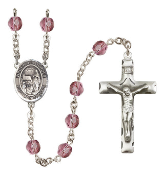 Silver-Plated 6mm Virgen de Lourdes  Engraved Catholic Rosaries