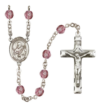 Silver-Plated 6mm Saint Meinrad of Einsiedeln  Engraved Catholic Rosaries