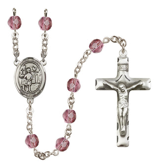 Silver-Plated 6mm Saint Vitus  Engraved Catholic Rosaries