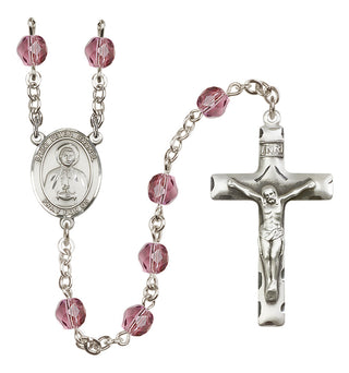 Silver-Plated 6mm Saint Peter Chanel  Engraved Catholic Rosaries
