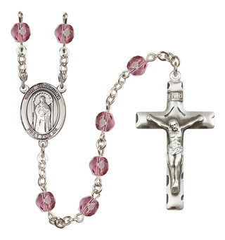 Silver-Plated 6mm Saint Seraphina  Engraved Catholic Rosaries