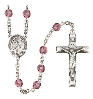 Silver-Plated 6mm Saint Anthony Mary Claret  Engraved Catholic Rosaries