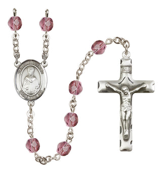 Silver-Plated 6mm Saint Winifred of Wales  Engraved Catholic Rosaries