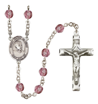 Silver-Plated 6mm Saint Peter Claver  Engraved Catholic Rosaries