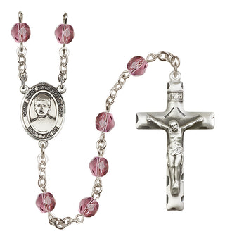 Silver-Plated 6mm Saint Jose Sanchez del Rio  Engraved Catholic Rosaries