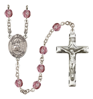 Silver-Plated 6mm Saint Ephrem  Engraved Catholic Rosaries
