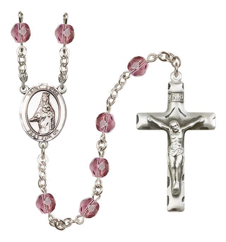 Silver-Plated 6mm Saint Emma Uffing  Engraved Catholic Rosaries