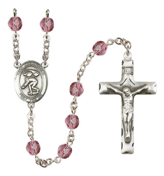 Silver-Plated 6mm Saint Christopher/Swimming Rosary
