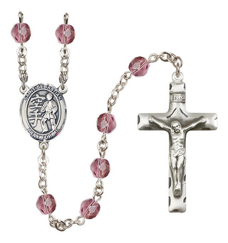 Silver-Plated 6mm Saint Sebastian/Karate Rosary