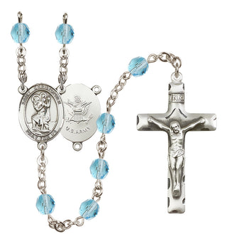 Silver-Plated 6mm Saint Christopher / Army Rosary