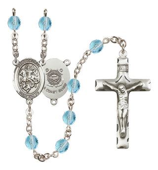 Silver-Plated 6mm Saint George / Coast Guard Rosary
