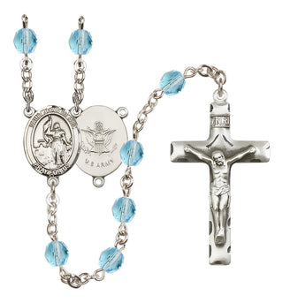 Silver-Plated 6mm Saint Joan of Arc / Army Rosary