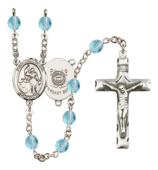 Silver-Plated 6mm Saint Joan of Arc /Coast Guard Rosary