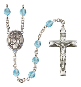 Silver-Plated 6mm San Judas  Engraved Catholic Rosaries