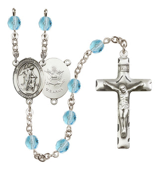 Silver-Plated 6mm Guardian Angel / Army Rosary