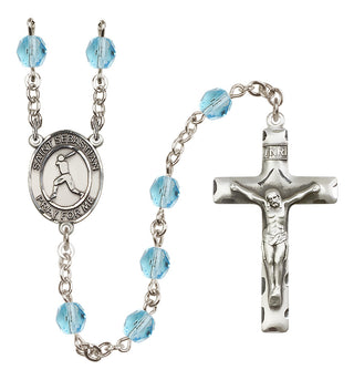 Silver-Plated 6mm Saint Sebastian/Baseball Rosary