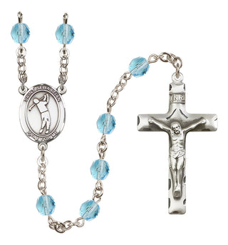 Silver-Plated 6mm Saint Sebastian/Golf Rosary