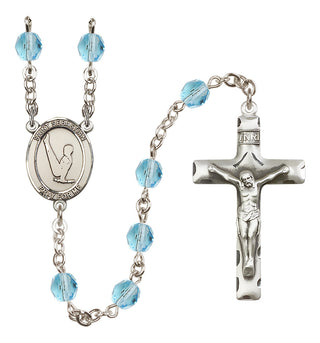 Silver-Plated 6mm Saint Sebastian/Gymnastics Rosary