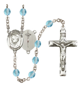 Silver Plated 6mm Fire Polished Pope Emeritace Benedict XVI Rosary in Aqua