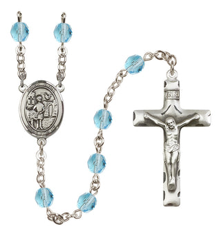 Silver-Plated 6mm Saint Vitus  Engraved Catholic Rosaries