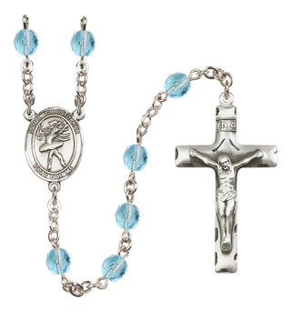 Silver-Plated 6mm Saint Christopher/Dance Rosary