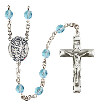 Silver-Plated 6mm Saint Sebastian/Karate Rosary