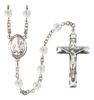 Silver Plated 6mm Fire Polished Saint Andrew the Apostle Rosary in Crystal
