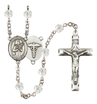 Silver-Plated 6mm Saint Agatha / Nurse Rosary