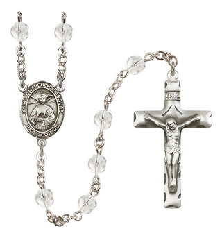 Silver-Plated 6mm Saint Catherine Laboure  Engraved Catholic Rosaries