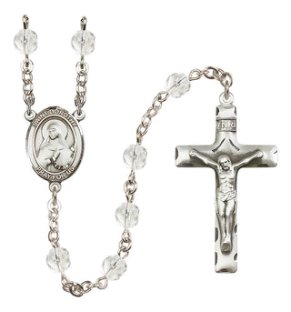 Silver-Plated 6mm Saint Dorothy  Engraved Catholic Rosaries