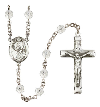 Silver-Plated 6mm Saint David of Wales  Engraved Catholic Rosaries